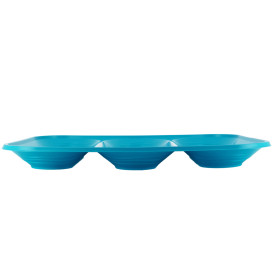 Plastic Tray Microwavable "X-Table" 3C Turquoise 33x23cm (2 Units) 