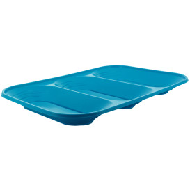 Plastic Tray Microwavable "X-Table" 3C Turquoise 33x23cm (2 Units) 