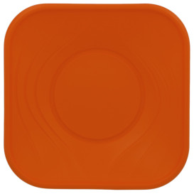 Plastic Plate PP "X-Table" Square shape Orange 18 cm (120 Units)