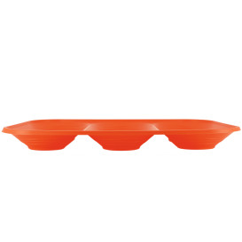 Plastic Tray Microwavable "X-Table" 3C Orange 33x23cm (2 Units) 