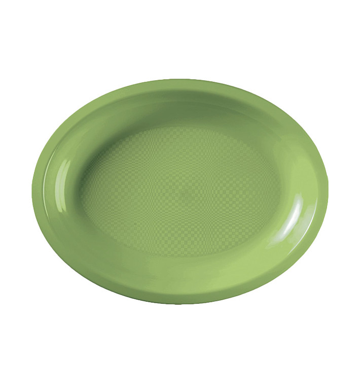 Plastic Platter Microwavable Oval Shape Lime Green 31,5x22 cm (25 Units) 