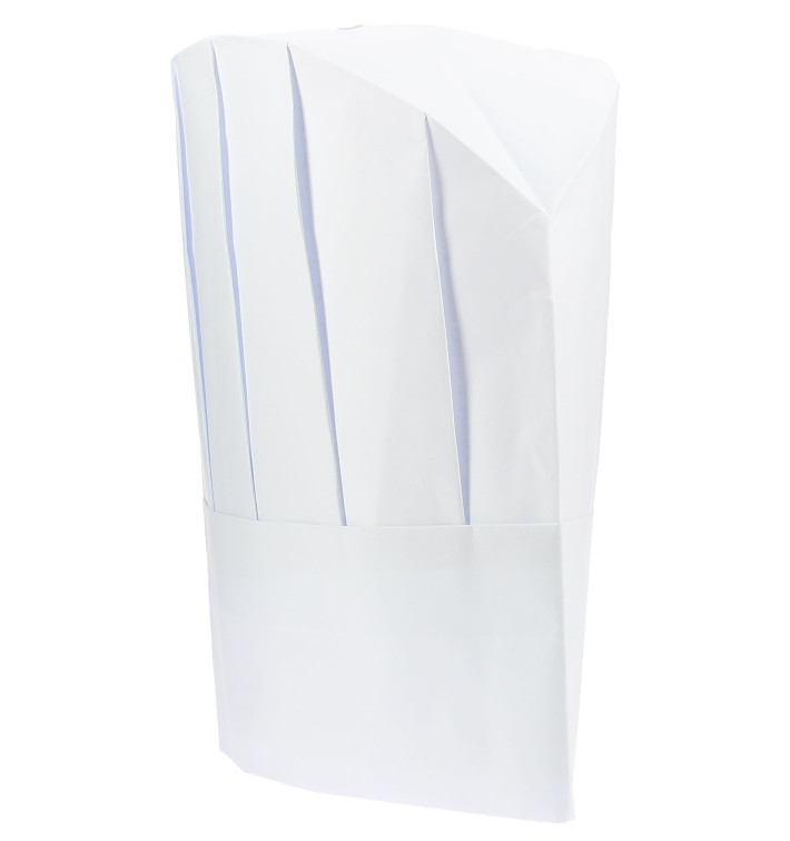 Disposable Paper Chef Hat Pinstripe White (100 Units)