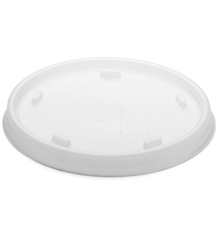 Plastic Lid with Straw Slot PS Translucent Ø8,1cm (100 Units)  