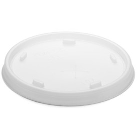 Plastic Lid with Straw Slot PS Translucent Ø8,1cm (1000 Units)