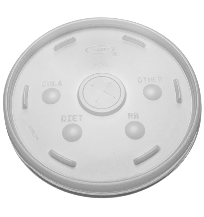 Plastic Lid with Straw Slot PS Translucent Ø11,7cm (100 Units)  