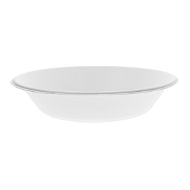 Sugarcane Plate Deep White Ø18 cm (50 Units) 