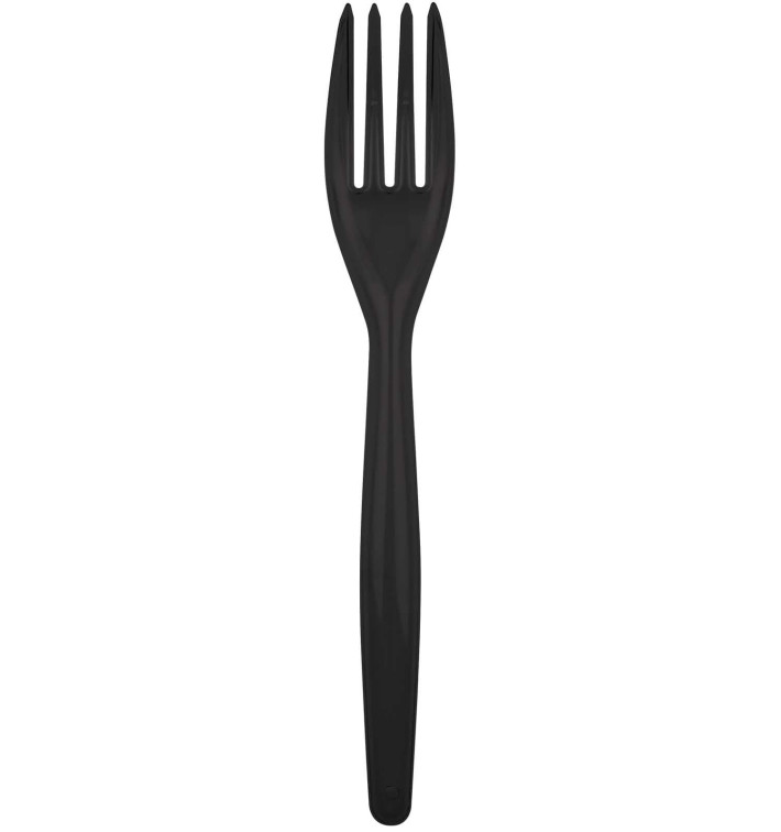 Plastic Fork PS "Easy" Black 18cm (500 Units)