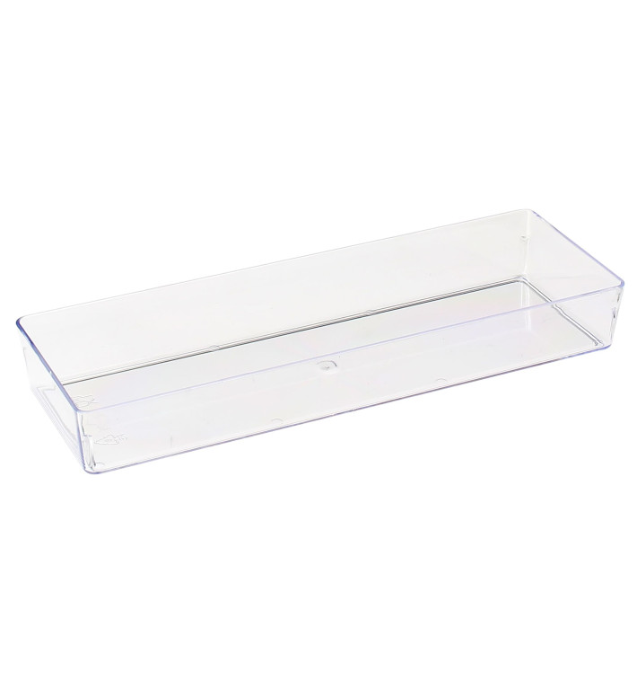 Plastic Tray PS Rectangular shape Clear 4,6x13cm (50 Units) 