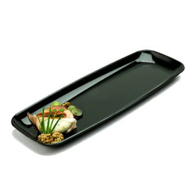 Plastic Tray Rectangular Shape Hard Black 22x56cm (5 Units) 