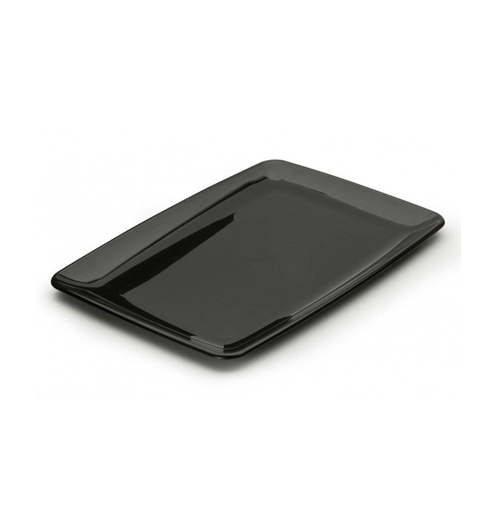 Plastic Tray Rectangular Shape Hard Black 20x28 cm (20 Units) 