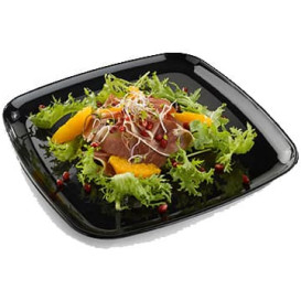 Plastic Tray Square Shape Hard Black 40x40 cm (25 Uds)