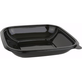 Plastic Bowl PET Black 500ml 17,5x17,5x4cm (300 Units)