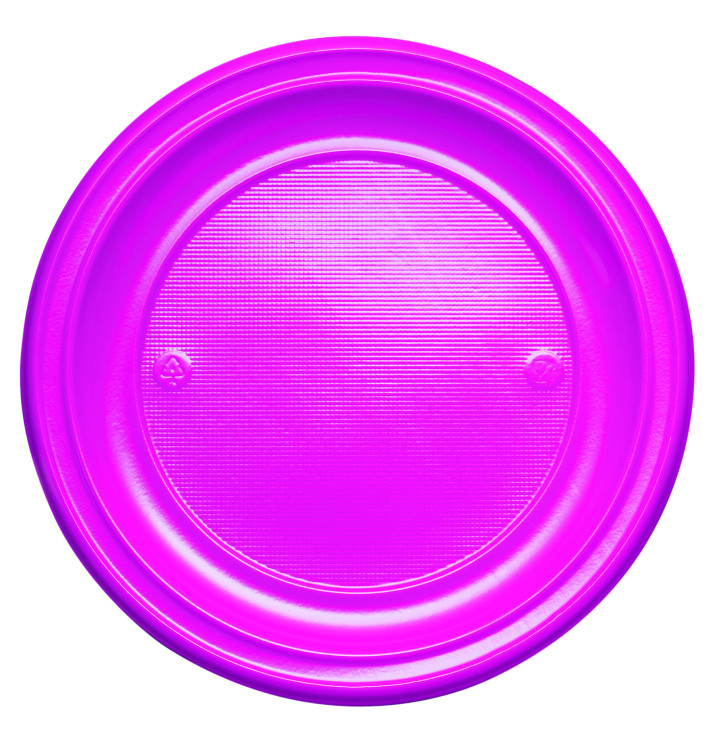 Plastic Plate PS Flat Fuchsia Ø22 cm (30 Units) 