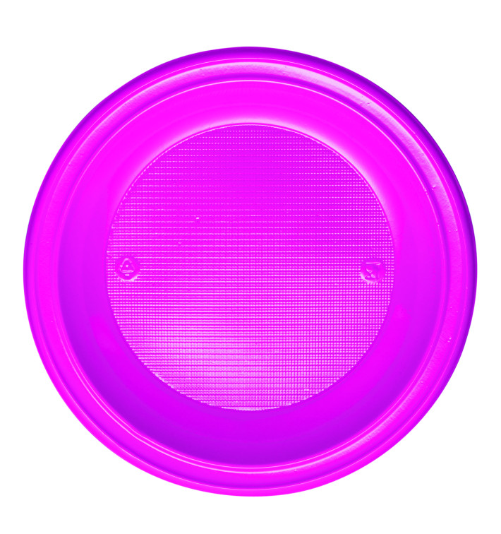 Plastic Plate PS Deep Fuchsia Ø22 cm (30 Units) 