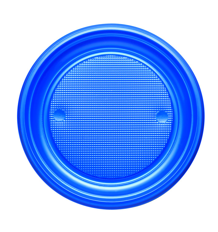 Plastic Plate PS Flat Dark Blue Ø17 cm (1100 Units)