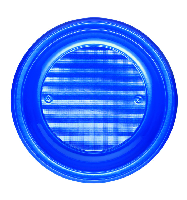 Plastic Plate PS Deep Dark Blue Ø22 cm (30 Units) 