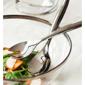 Plastic Spoon and Fork PS Salad Silver (5 Units)