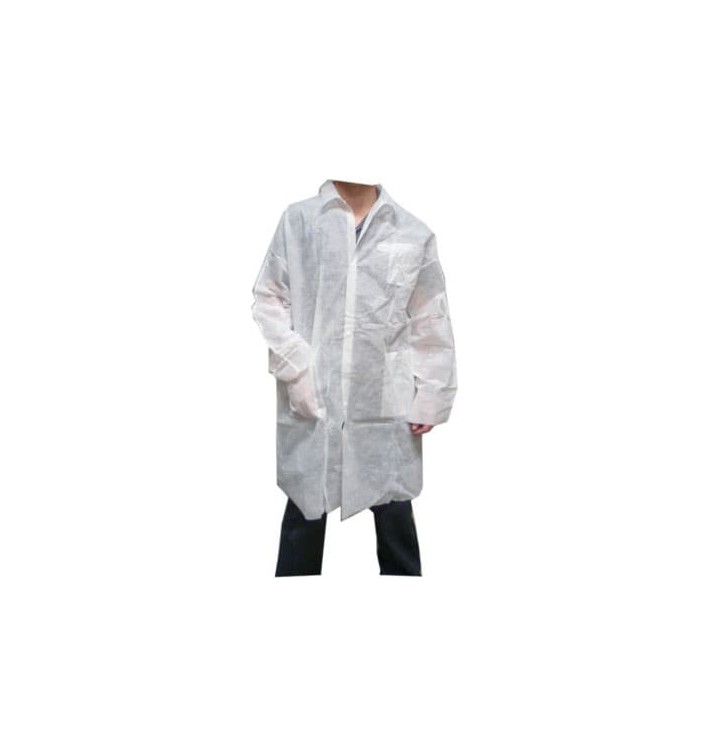 Disposable Lab Coat TST PP Velcro White 4XL (100 Units)