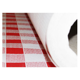 Paper Tablecloth Roll Red Checkers 1x100m. 40g (6 Units)