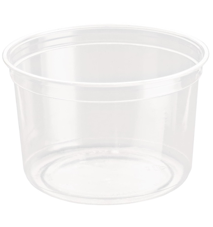 Plastic Salad Bowl APET shape with Fork 500ml 19x14x7,6cm (100 Units)