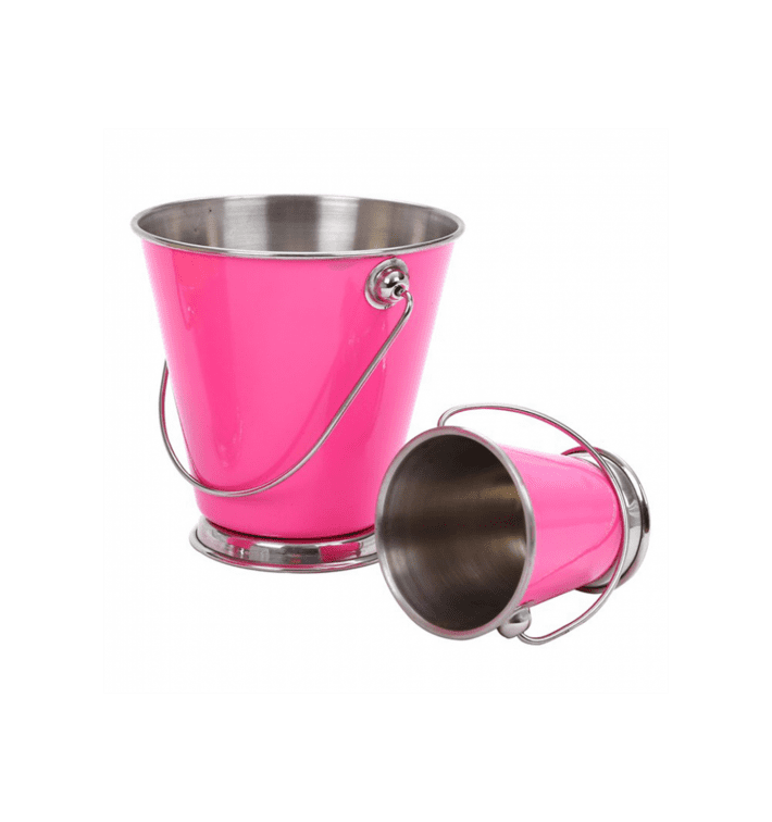 Serving Bucket Steel Pink Ø7x7cm (12 Units)