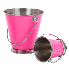 Serving Bucket Steel Pink Ø9x9cm (1 Unit) 