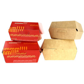 Paper Burger Box Kraft XXL 14,5x14,5x8cm (400 Units)