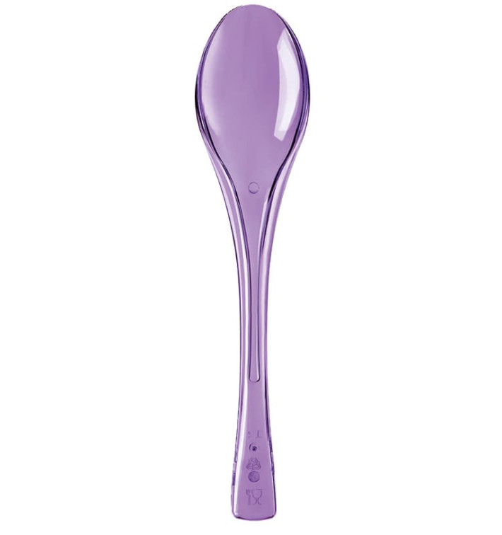 Plastic Spoon PS "Fly" Lilac Clear 14,5cm (3000 Units)