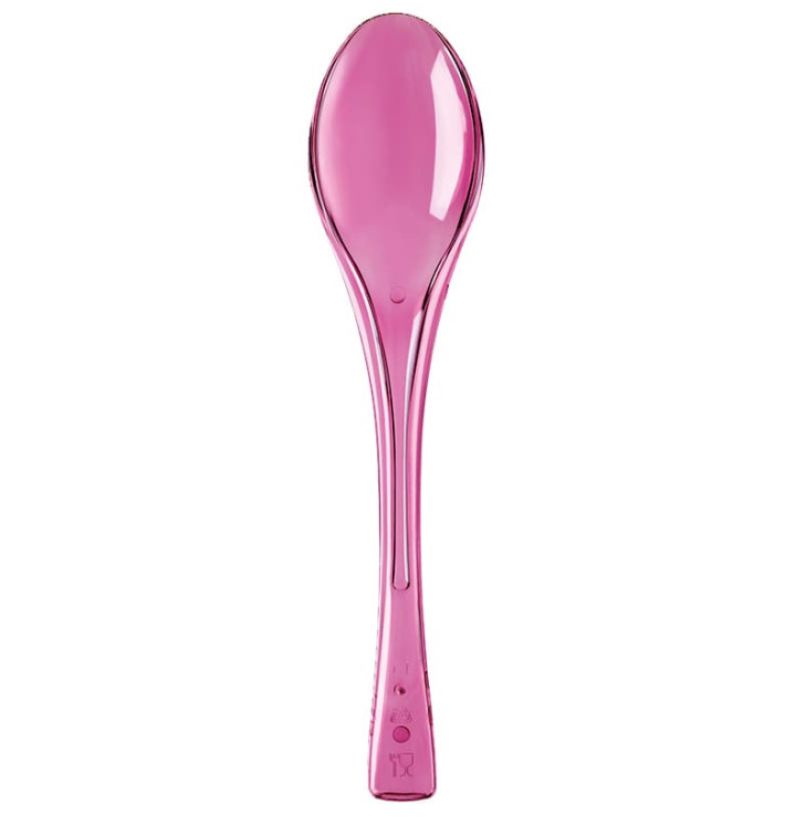 Plastic Spoon PS "Fly" Fuchsia Clear 14,5cm (3000 Units)