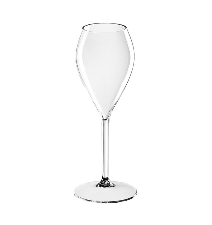 Reusable Plastic Glass Wine PC Clear Pearl 240ml (6 Units)