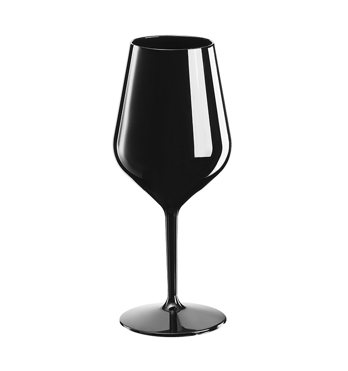 Reusable Plastic Glass Wine "Tritan" Black 470ml (1 Unit) 