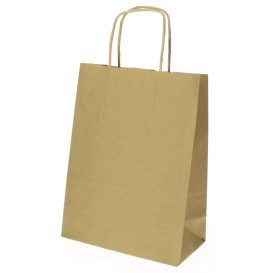 Paper Bag with Handles Kraft Hawanna 100g 18+8x24cm (50 Units) 