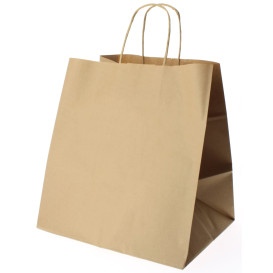 Paper Bag with Handles Kraft Brown 80g 30+18x29cm (25 Units) 