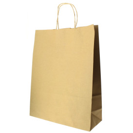 Paper Bag with Handles Kraft Hawanna 100g 32+12x41cm (200 Units)