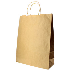 Paper Bag with Handles Kraft 100g 32+12x40cm (25 Units)