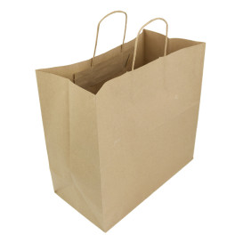 Paper Bag with Handles Kraft Brown 100g 35+15x30cm (25 Units) 