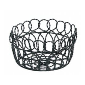 Basket Containers Steel Round Shape Black Ø19x10cm (1 Unit) 