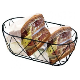 Basket Containers Steel Oval Shape Black 25,5x12,7x10,2cm (1 Unit) 