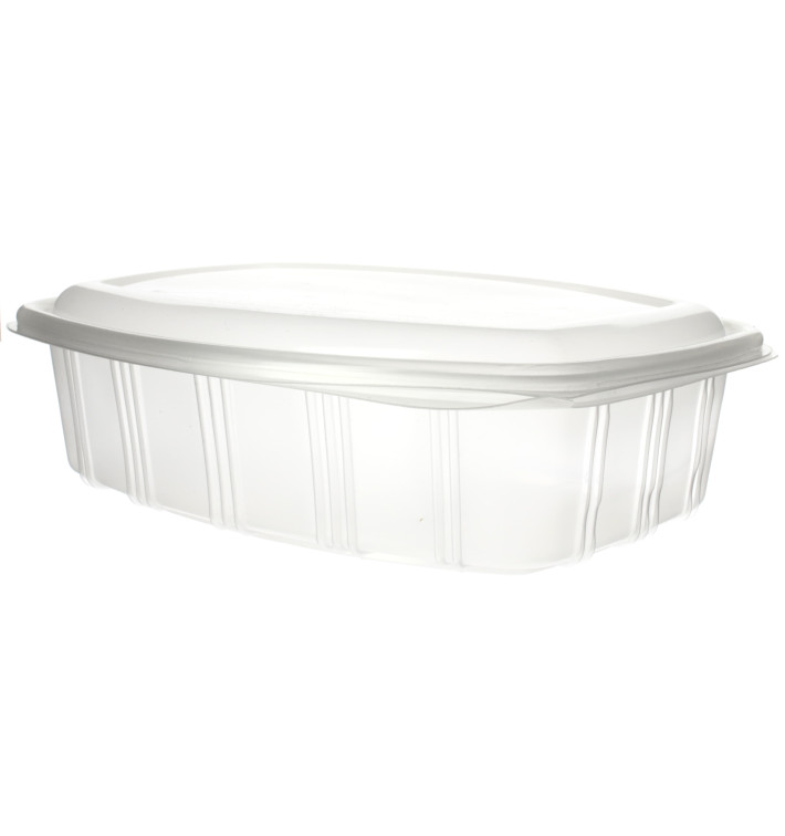 Plastic Hinged Deli Container Microwavable PP High Dome Lid 1500ml (200 Units)