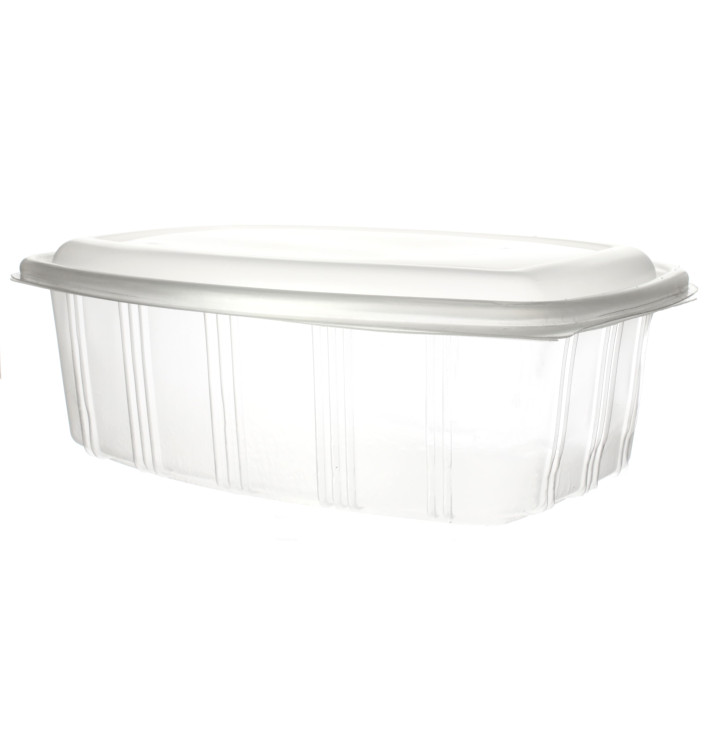 Plastic Hinged Deli Container Microwavable PP High Dome Lid 2000ml (25 Units)