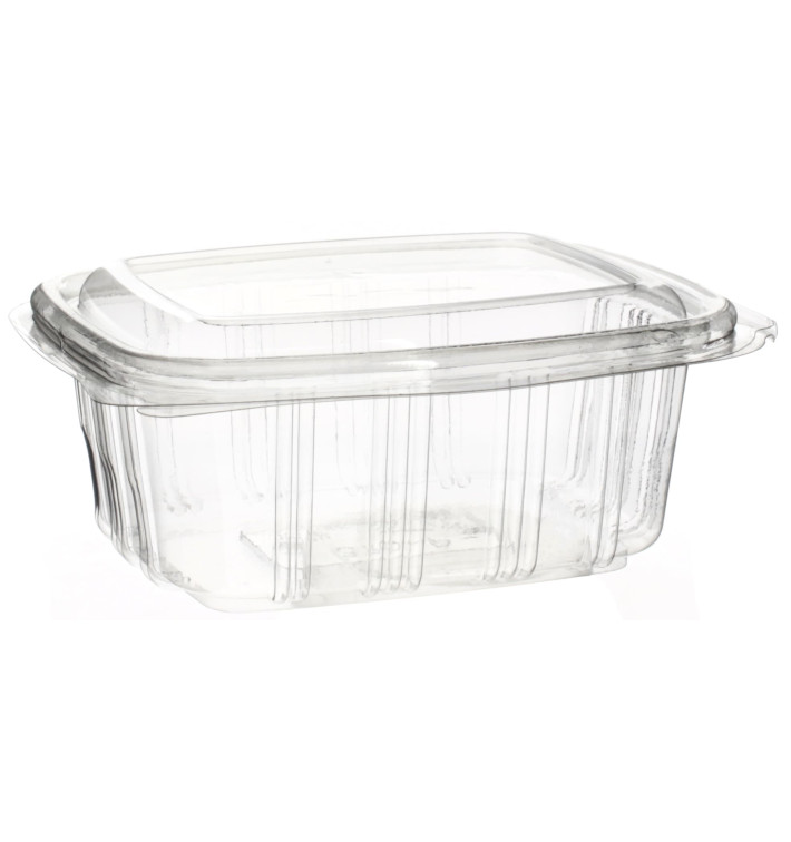 Plastic Hinged Deli Container PET High Dome Lid 370ml (50 Units) 