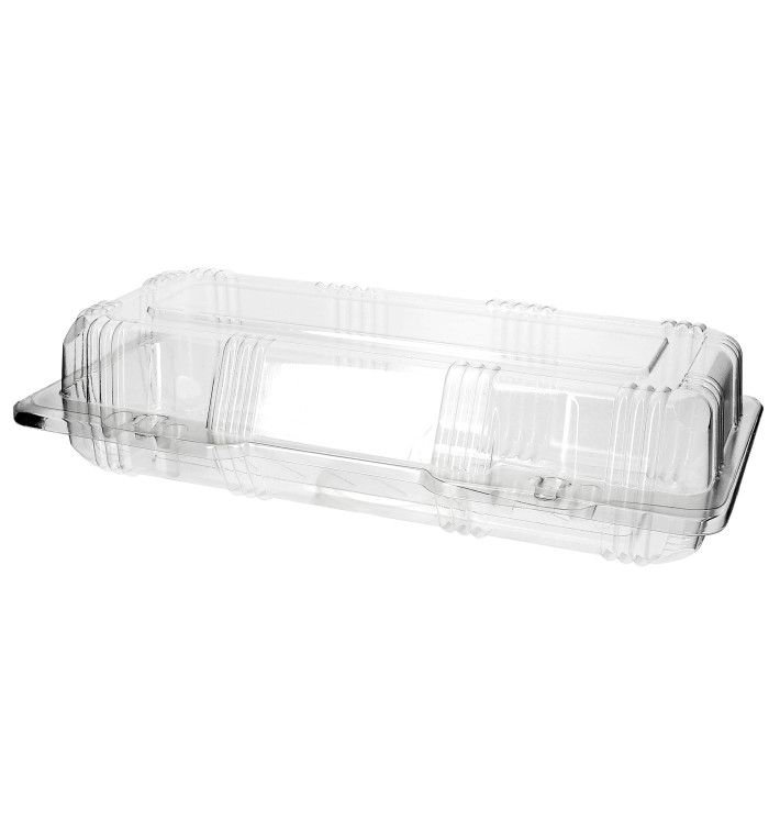 Plastic Hinged Bakery Container PET 24x10x6cm (20 Units) 