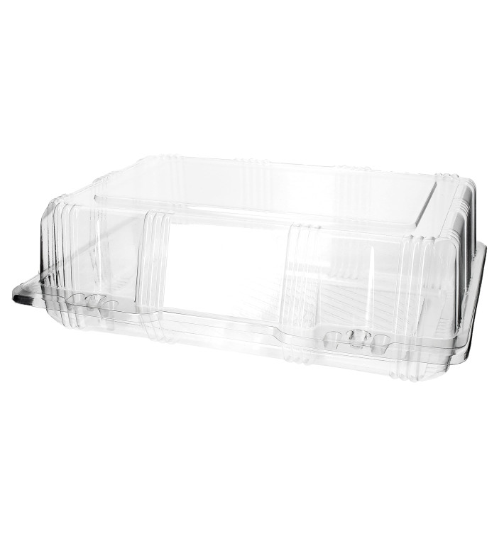 Plastic Hinged Bakery Container PET 25x17x8cm (220 Units)