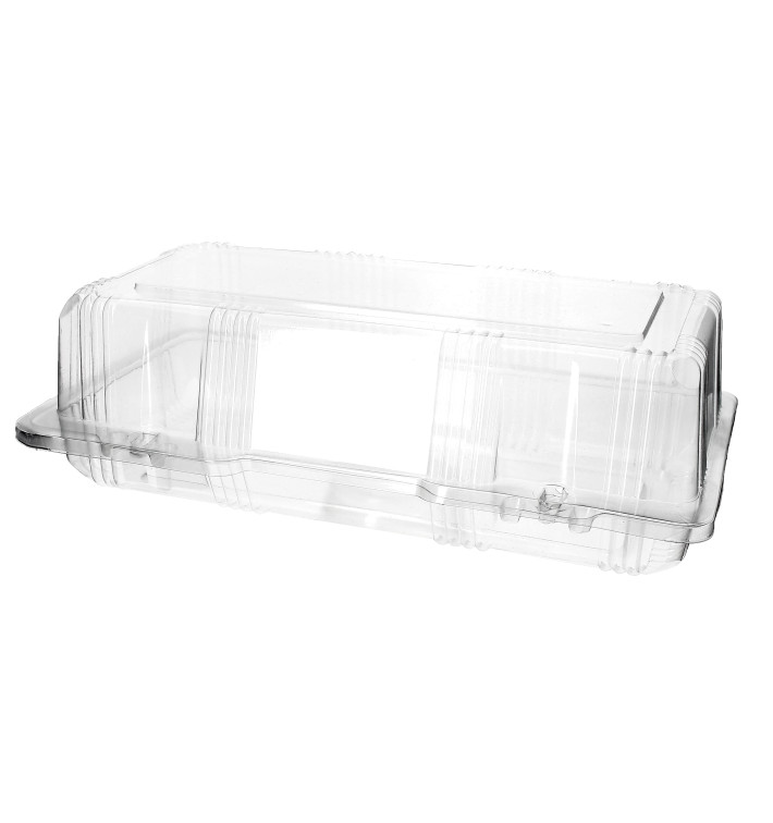 Plastic Hinged Bakery Container PET 26x13x8cm (220 Units)