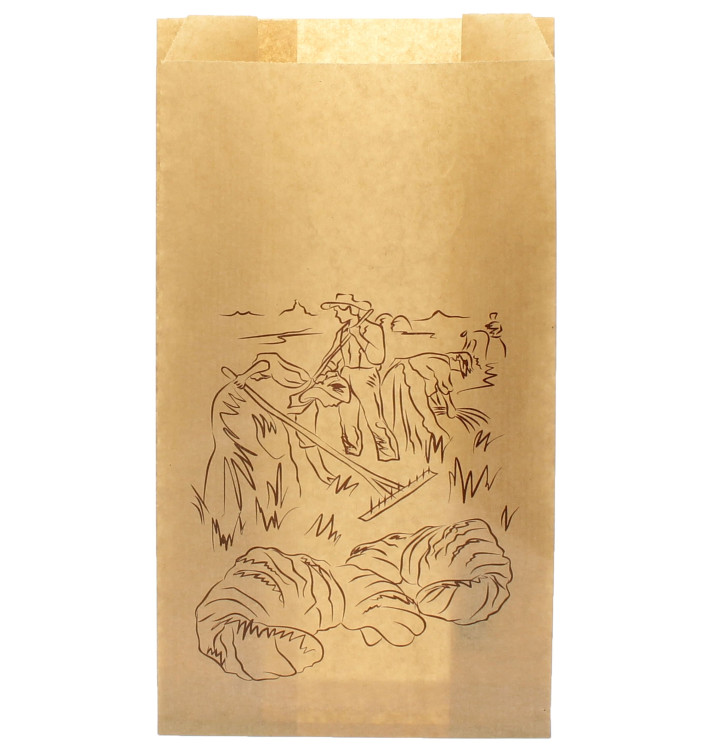 Paper Food Bag Kraft "Siega" 18+7x32cm (100 Units)  