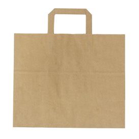 Paper Bag with Handles Kraft Flat 70g 32+20x23cm (50 Units) 