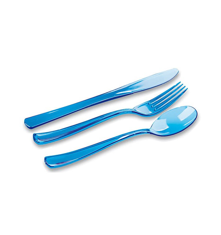 Plastic Cutlery Kit Fork, Knife, Spoon Turquoise  (1 Unit)