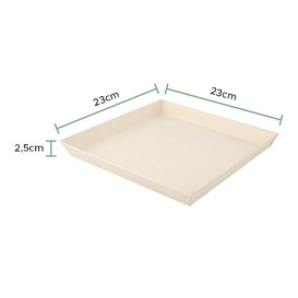 Wooden Plate Square Shape 23x23x2,5cm 1250ml (25 Units)