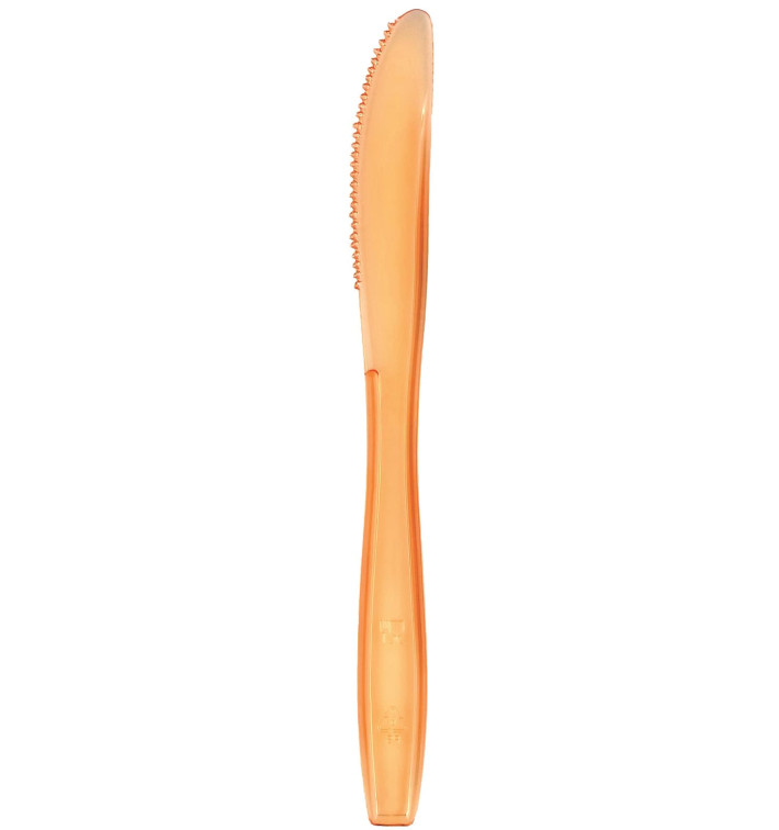 Plastic Knife PS Premium Orange 19cm (50 Units) 