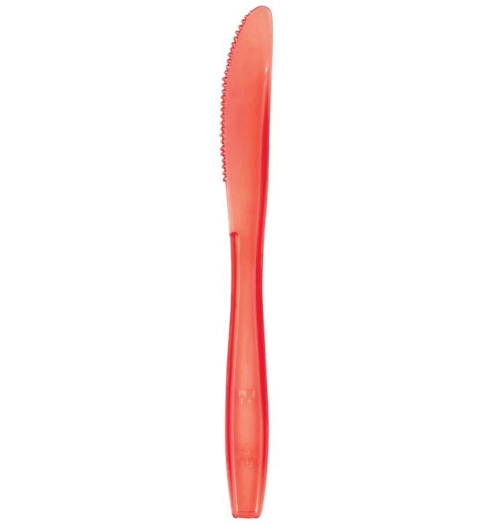 Plastic Knife PS Premium Red 19cm (50 Units) 